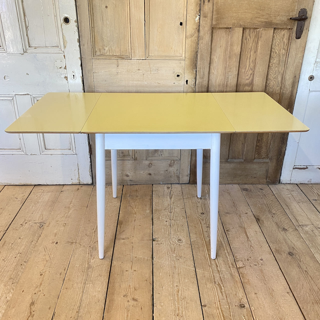 Yellow Formica Table Vintage 1960s 1970s Indigo Sprout
