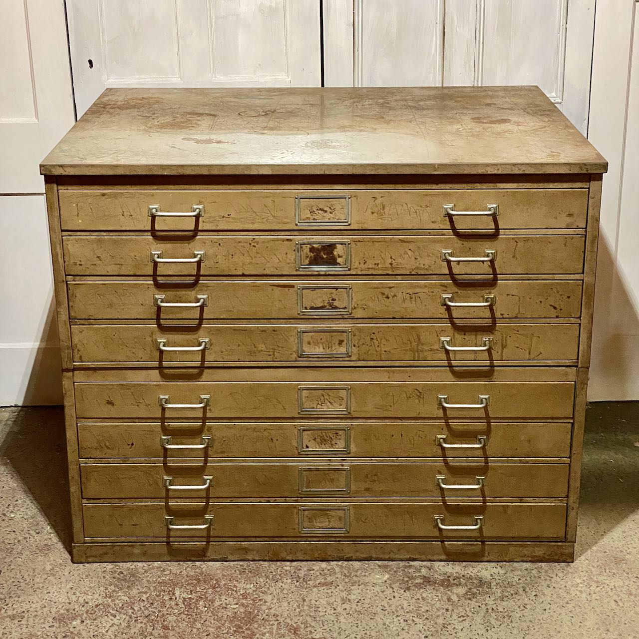 Vintage Steel Plan Chest Industrial Furniture Indigo Sprout