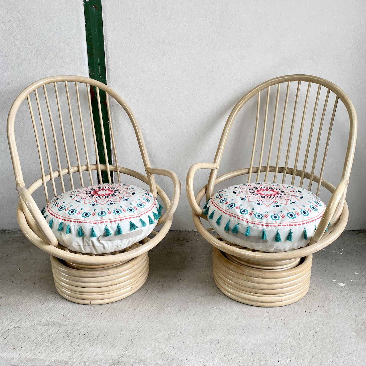 Rattan Swivel Chairs Vintage Rattan Furniture Indigo Sprout