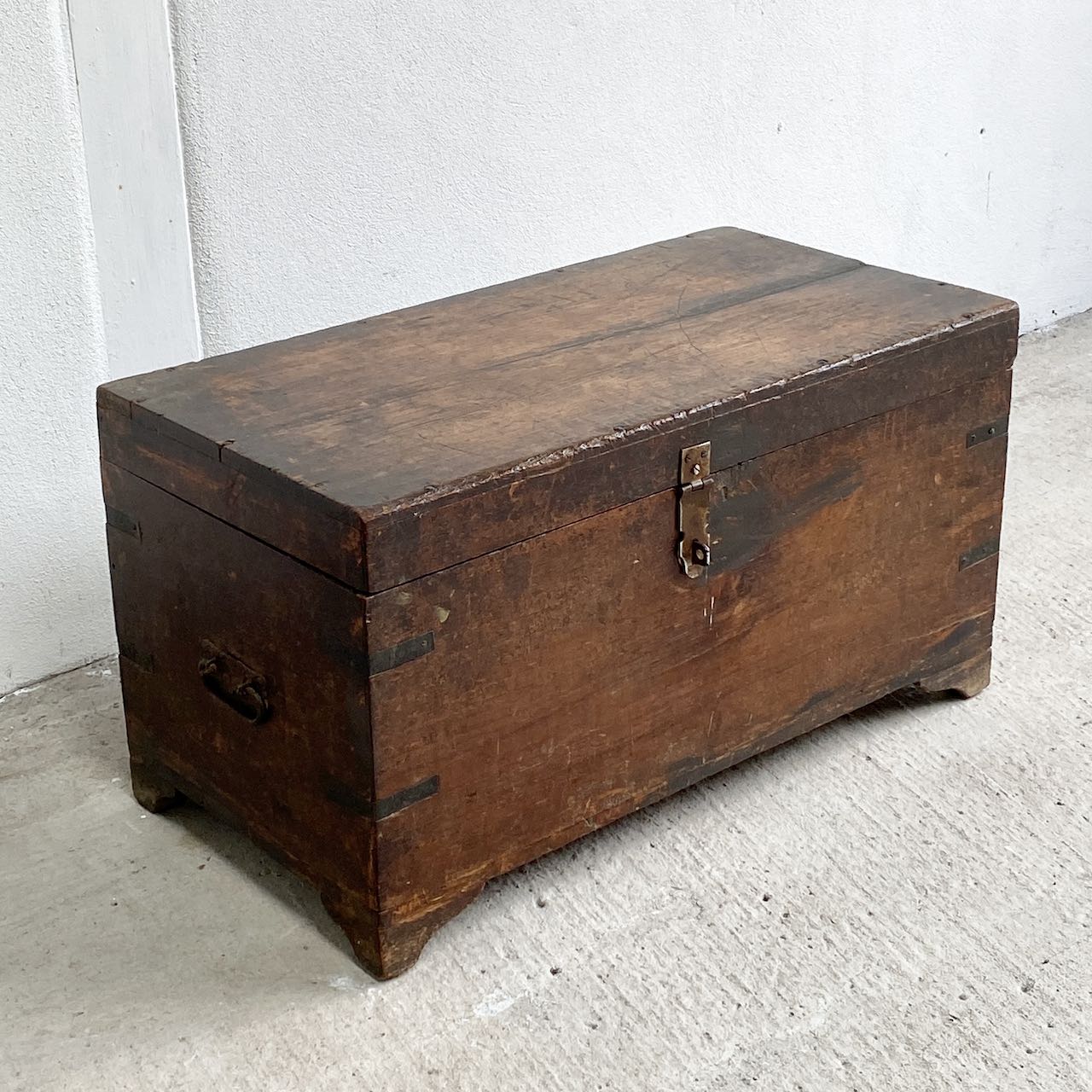 Vintage Wooden Trunk Antique Trunks Indigo Sprout