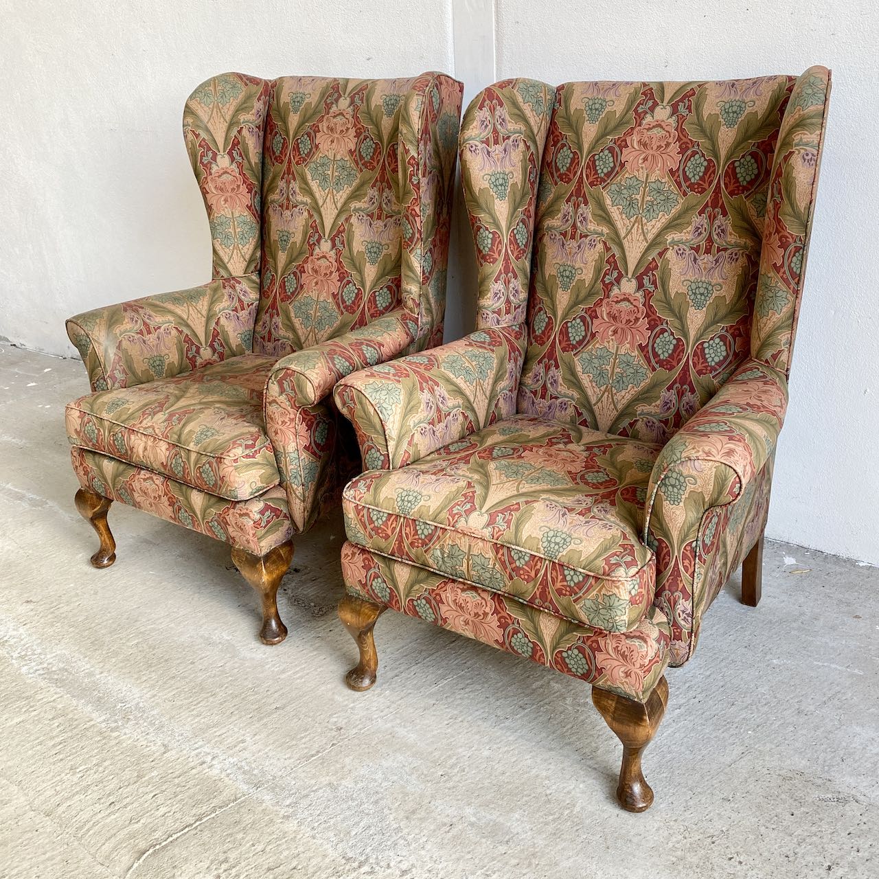 Vintage Wingback Chair Antique Chairs Indigo Sprout