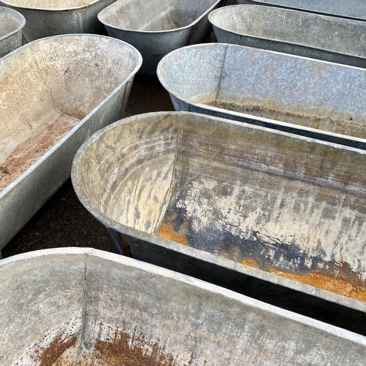 Vintage Galvanised Baths Tin Baths and Planters Indigo Sprout