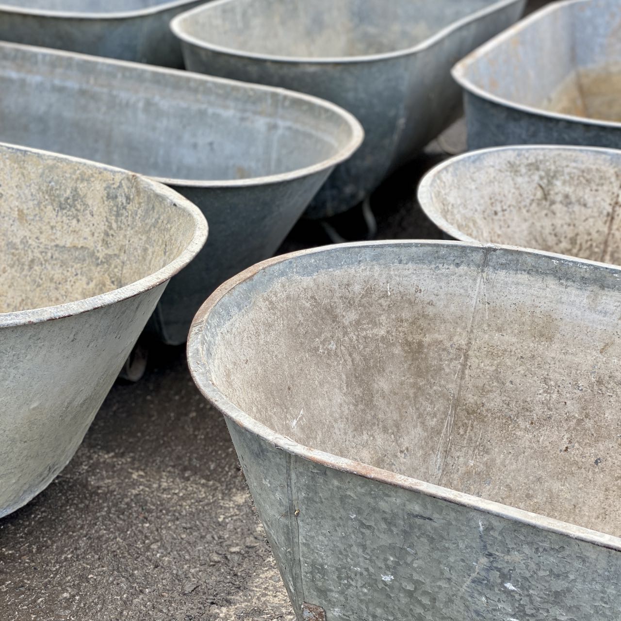 Vintage Galvanised Baths Tin Baths and Planters Indigo Sprout