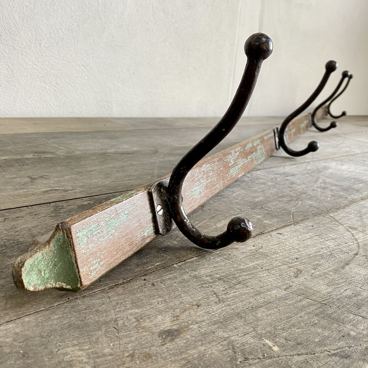Wooden Coat Rack Vintage Hooks Indigo Sprout