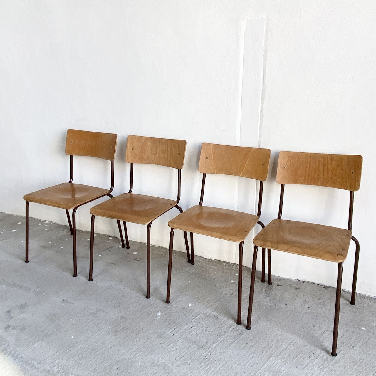 Vintage Stacking Chairs Industrial Furniture Indigo Sprout