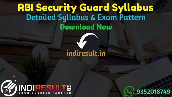 RBI Security Guard Syllabus 2021 Pdf Download Exam Pattern