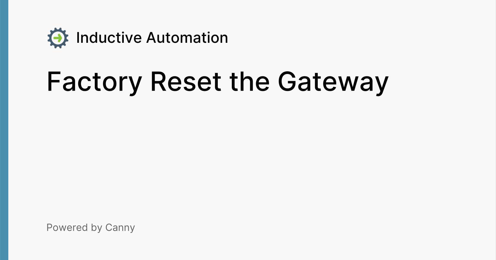Factory Reset the Gateway Voters Inductive Automation