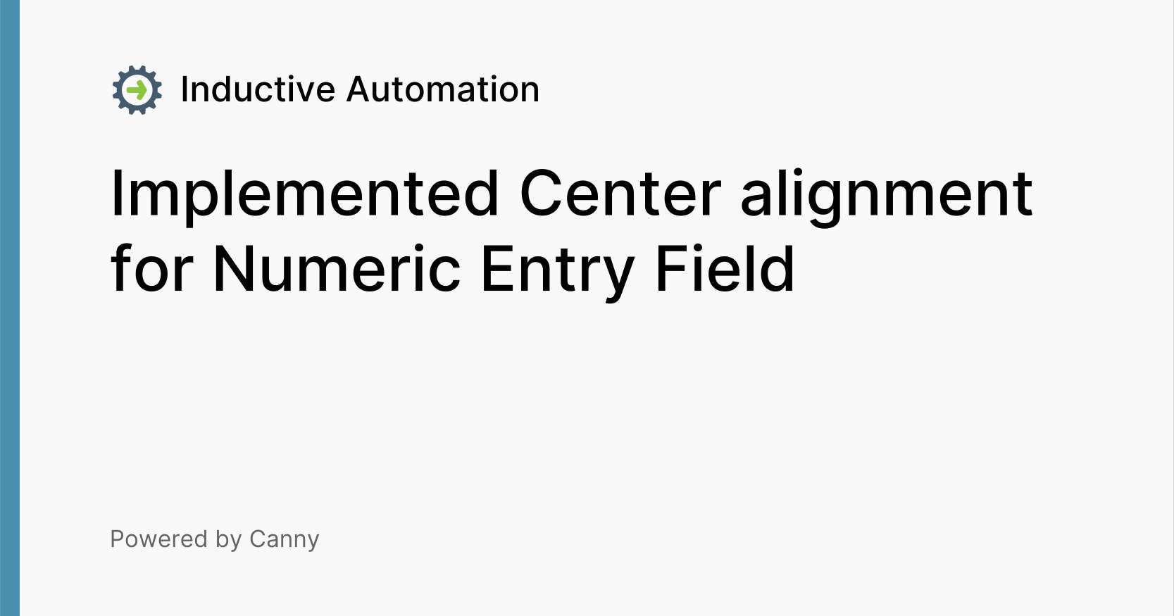 Implemented Center alignment for Numeric Entry Field Voters