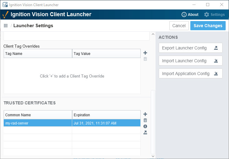 Ignition 8.0.13 Tag Permissions, Project Exports, Certificates, and