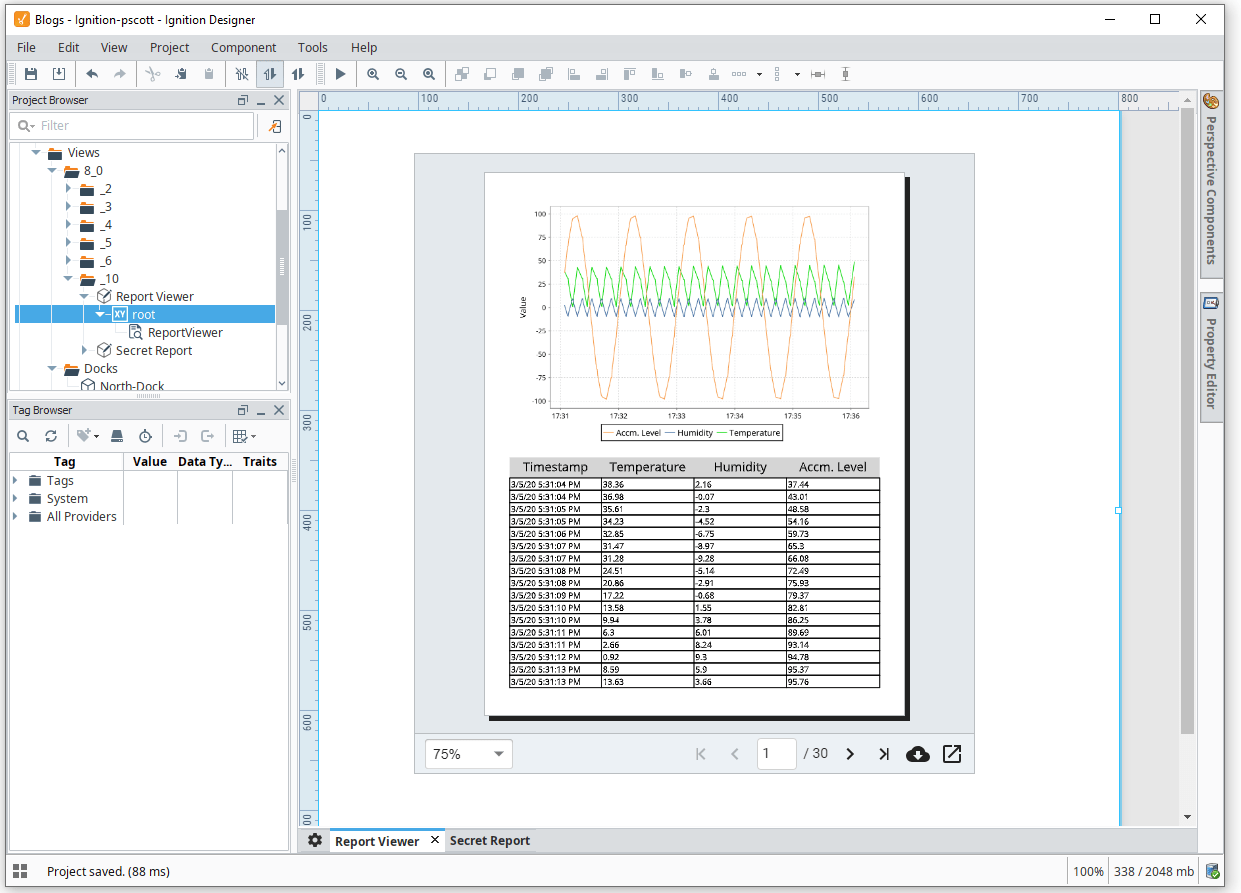 Ignition 8.0.10 Perspective Report Viewer, Concurrent Designers
