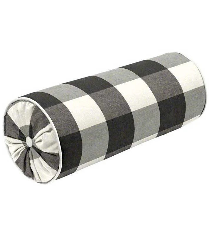 Bolster designer black and white Buffalo plaid Pillow Cover All Size Available cushion white