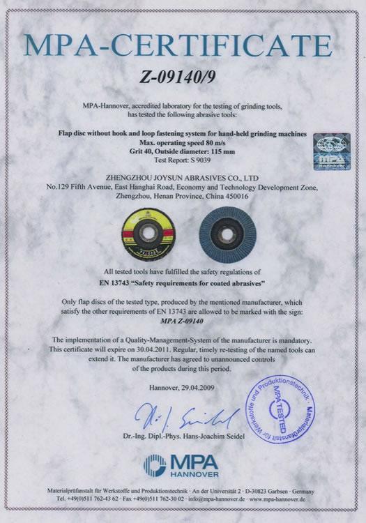 Abrasive Flap Disc Quality Certificate Joysun Abrasive Abrasives