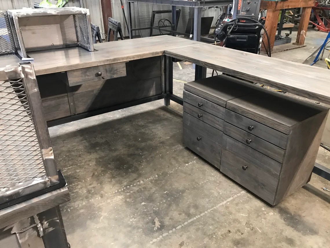 Rustic Industrial L Shaped Desk | Southern Rust Industrial Furniture
