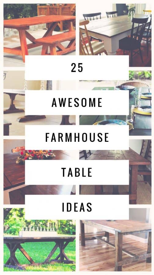 25 DIY Farmhouse Table Ideas (With Free Plans) Industry DIY