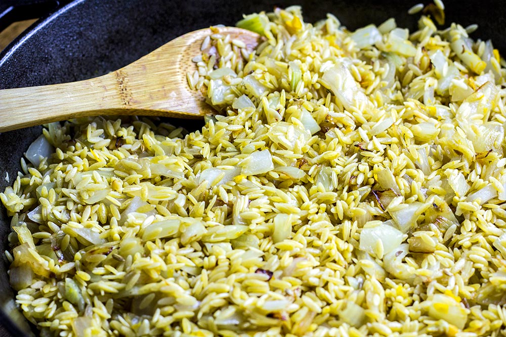 Toasted Orzo with Fennel, Orange & White Wine Recipe