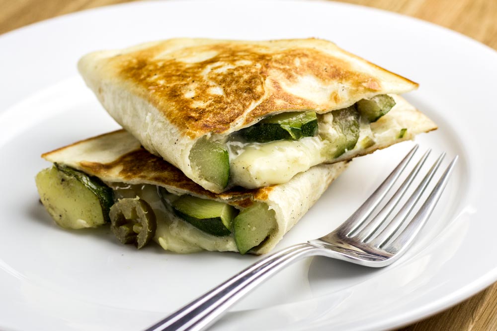 Zucchini, Garlic & Jalapeno Quesadilla Recipe