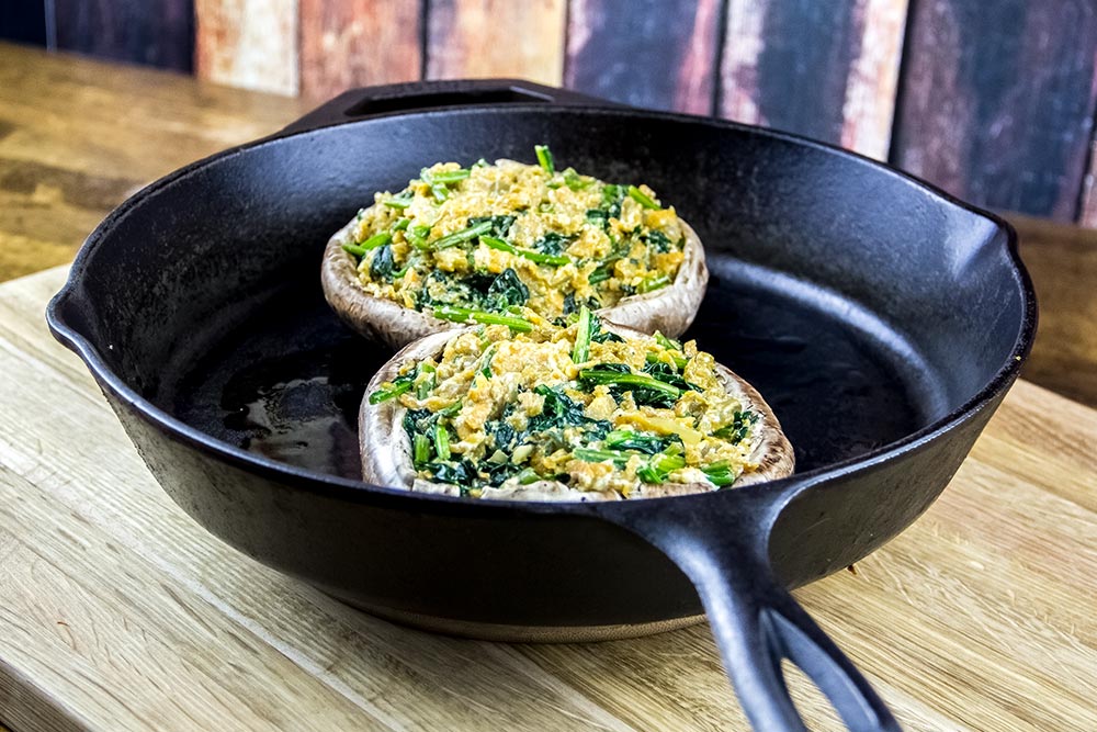 Stuffed Portobello Mushrooms with Sweet Potato, Spinach & Couscous Recipe