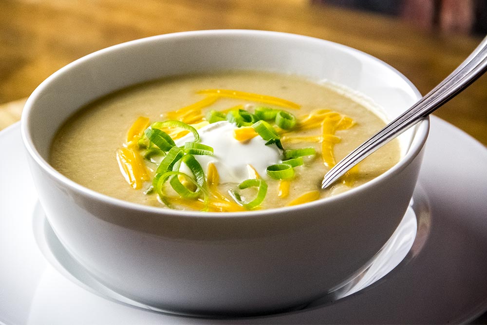Creamy Cauliflower Soup with Scallions & Cheddar Cheese Recipe