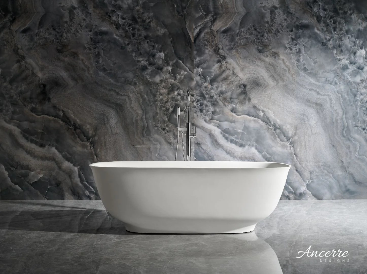 Fiore Freestanding Solid Surface Bathtub Industry Tile