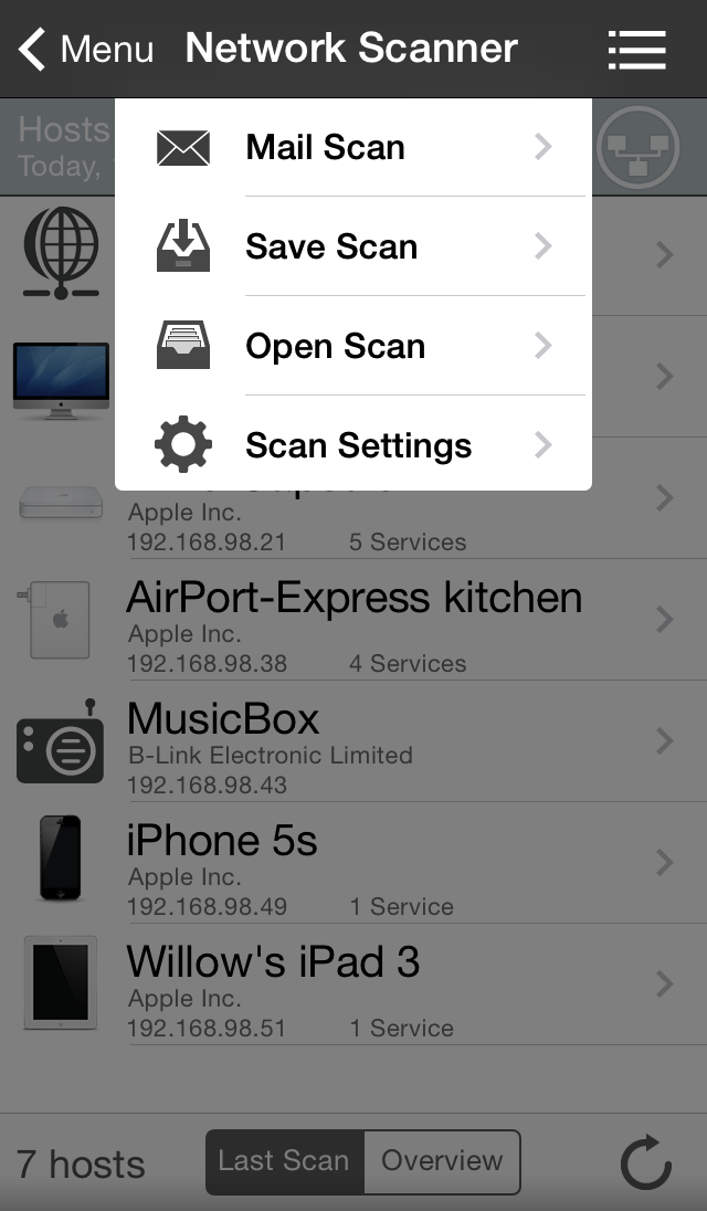 The Network Scanner and Toolbox for iPhone