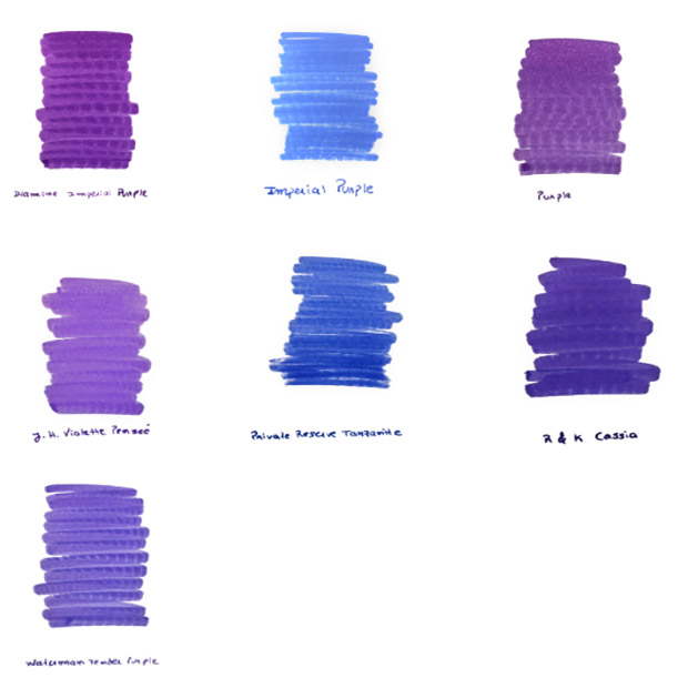 Purple Top Ink Sample Package Set InexPens