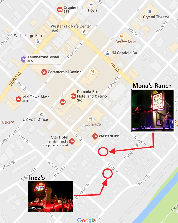 Lodging Inez's D&D Legal Brothel in Elko Nevada