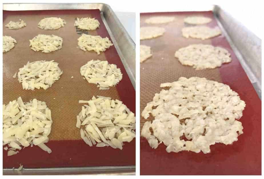 Parmesan Wafers with Honey Pecan Cream Cheese, Bacon, & Green Onions