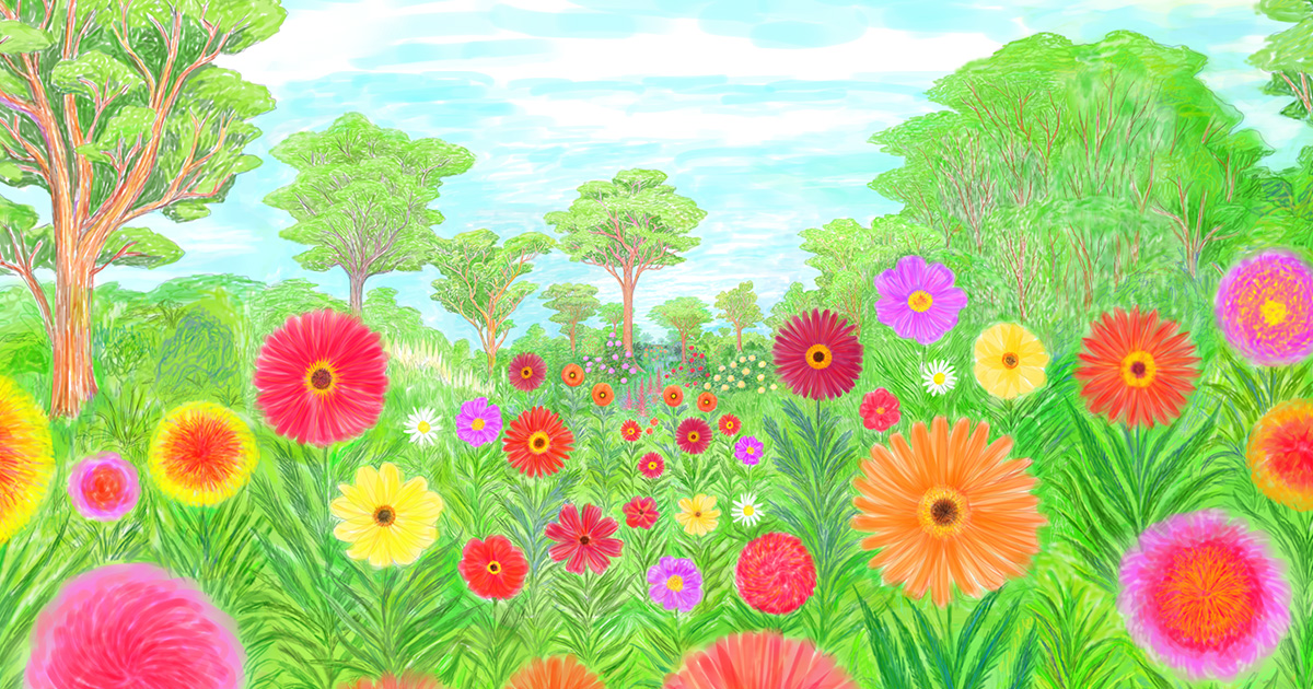 Infinite Flowers Zoomquilt An infinitely zooming painting by Nikolaus