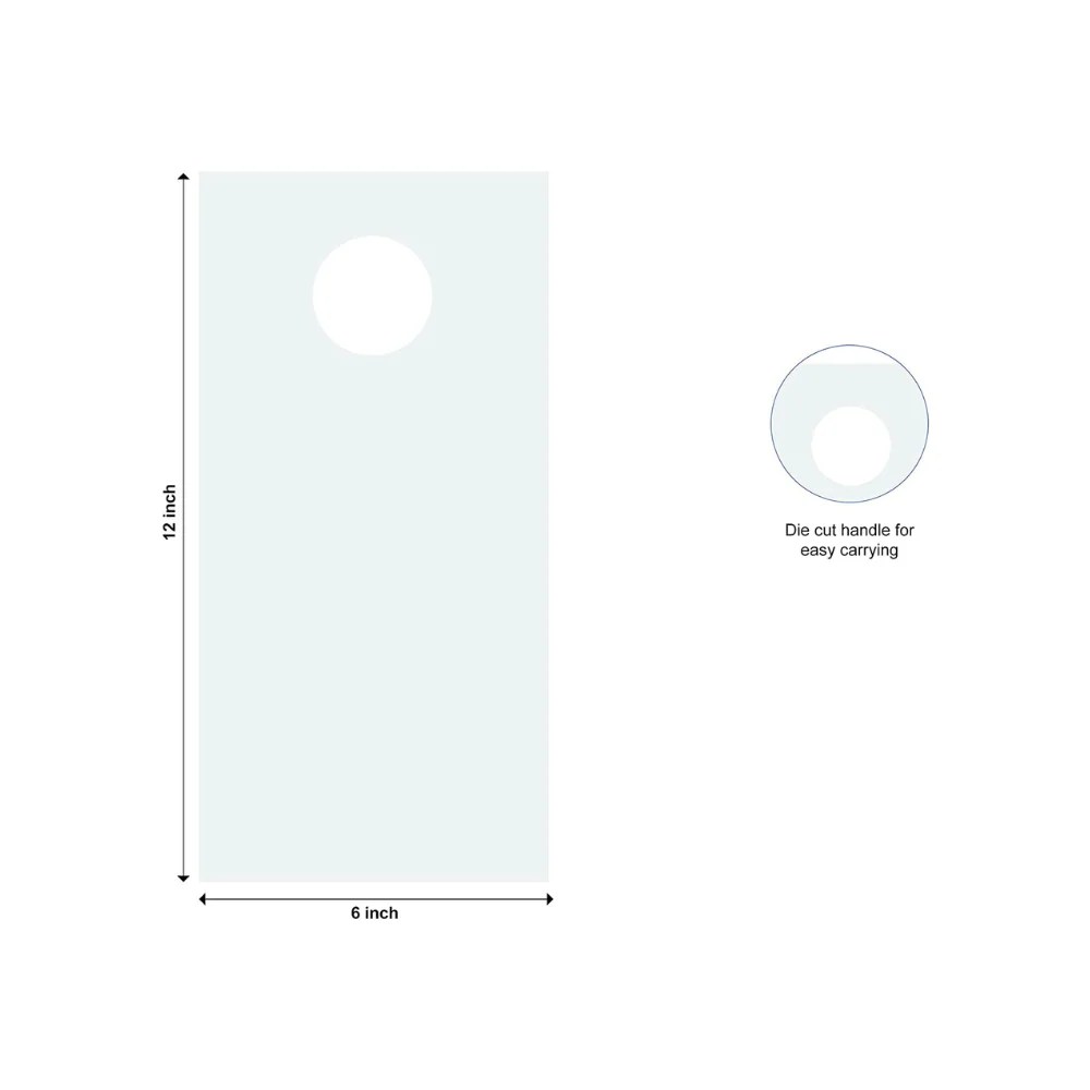 6 X 12 Pack Of 100 Clear Doorknob/Clear Plastic Door Hanger Bags Infinitepack Infinite Pack