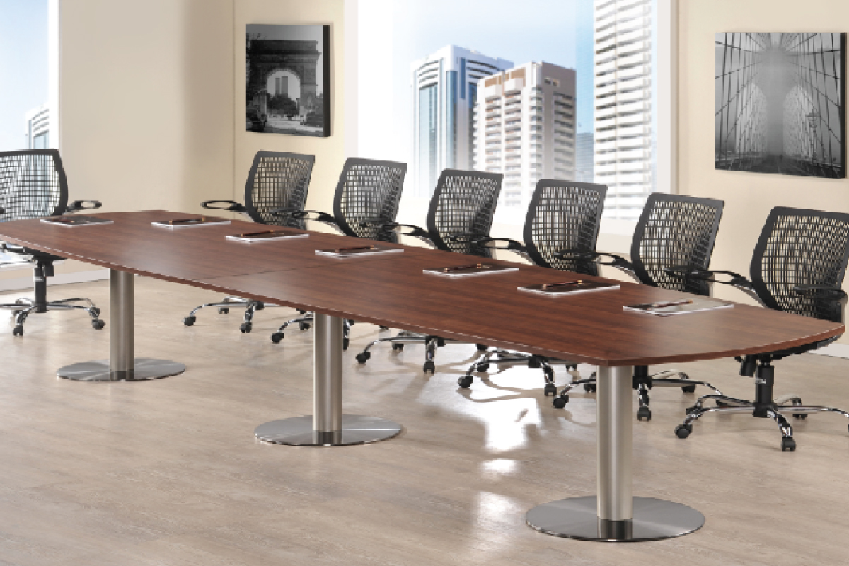 Boat Shaped Conference Table Metal Legs Infinity Furniture Limited