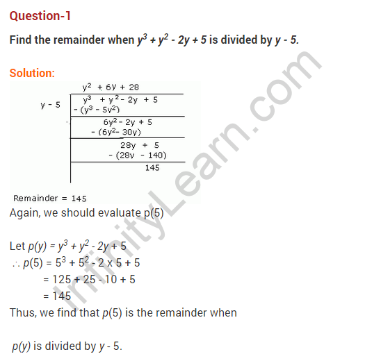 (Polynomials Class 9 Extra Questions) Notes Maths Chapter 2