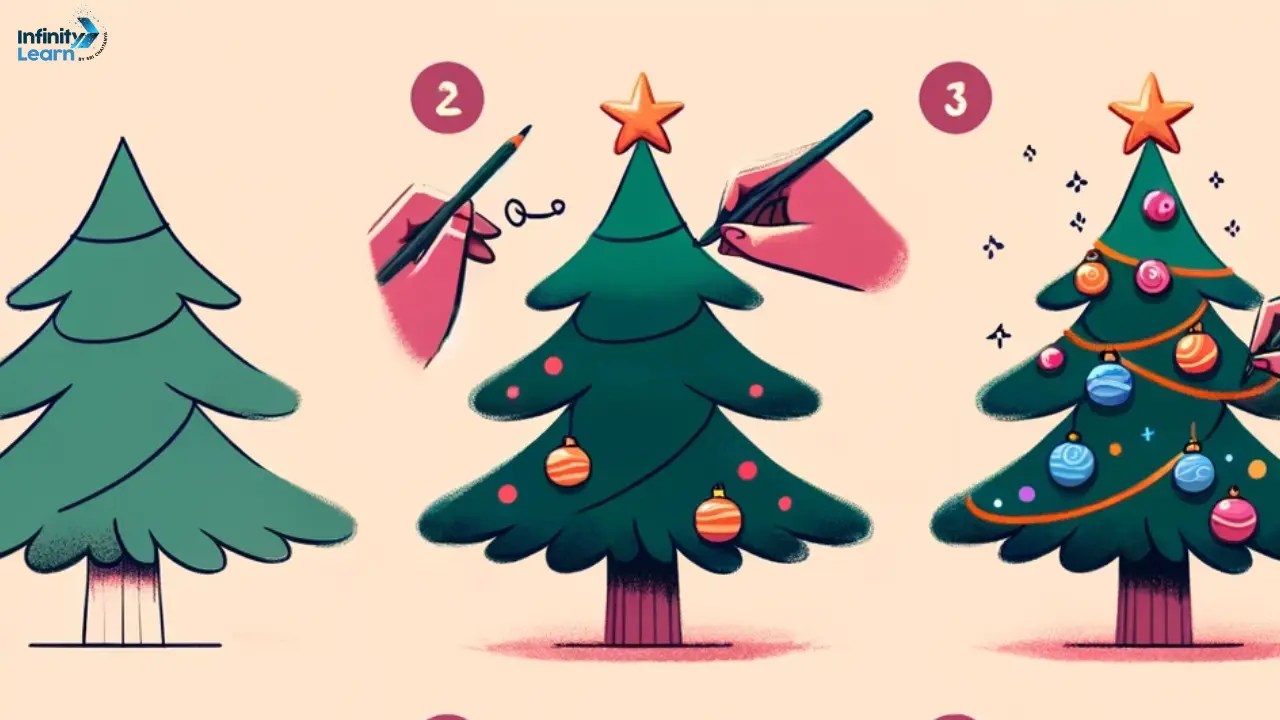 Beautiful Christmas Drawing for Kids Santa Claus and Christmas Tree