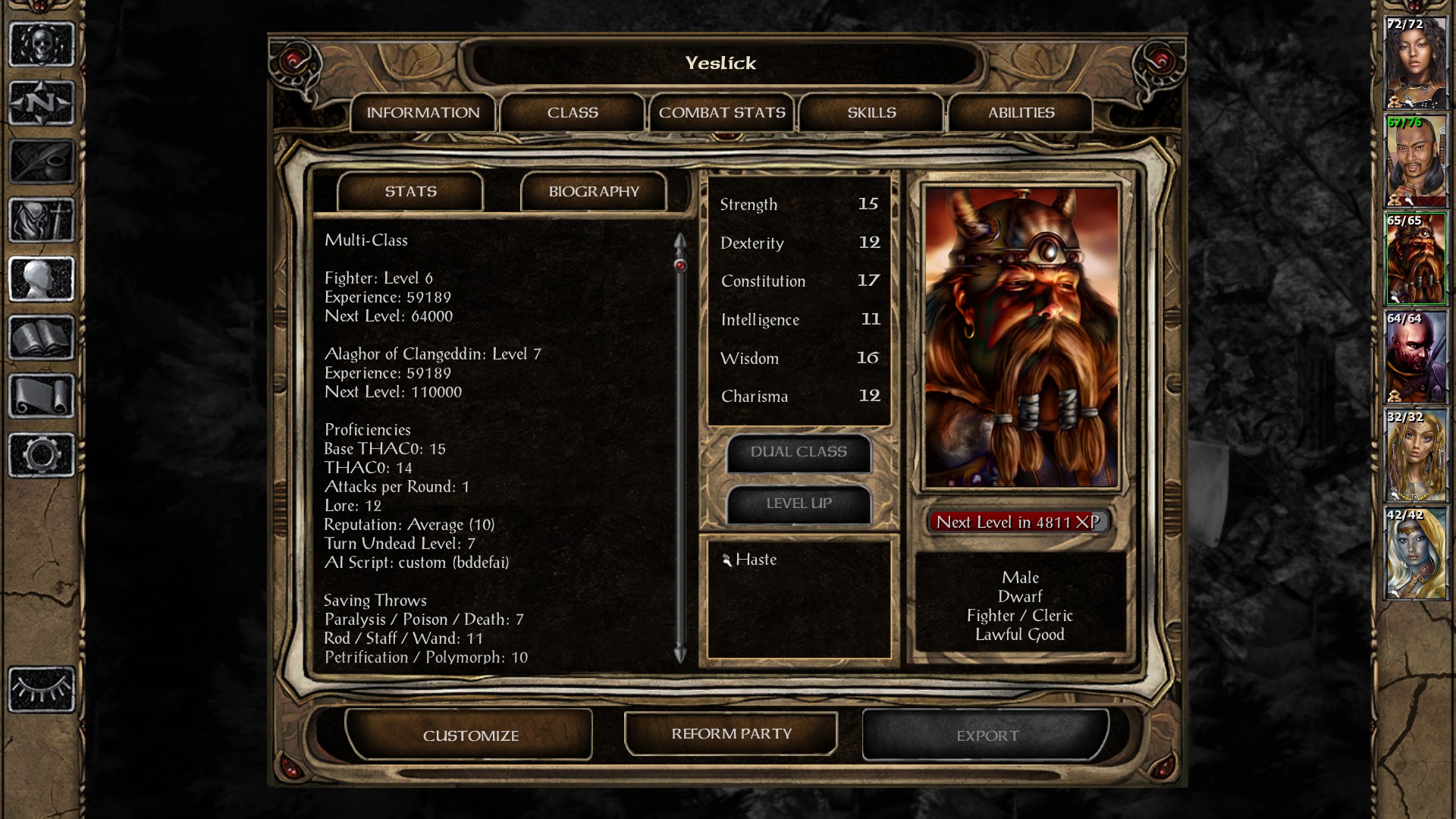 Yeslick (BG2/EE) Smoldering Mods Bar