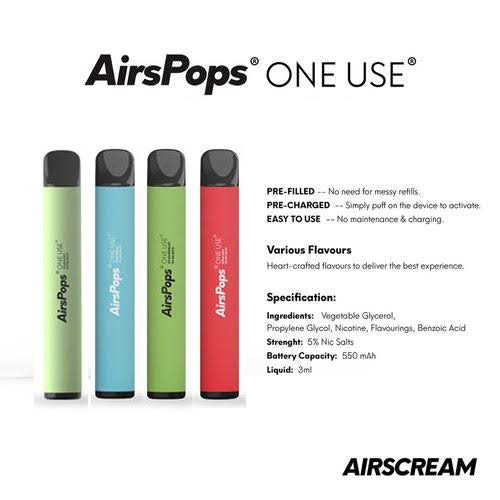 Airscream Airpops 800 Puff Disposable 5 Infinity Vape