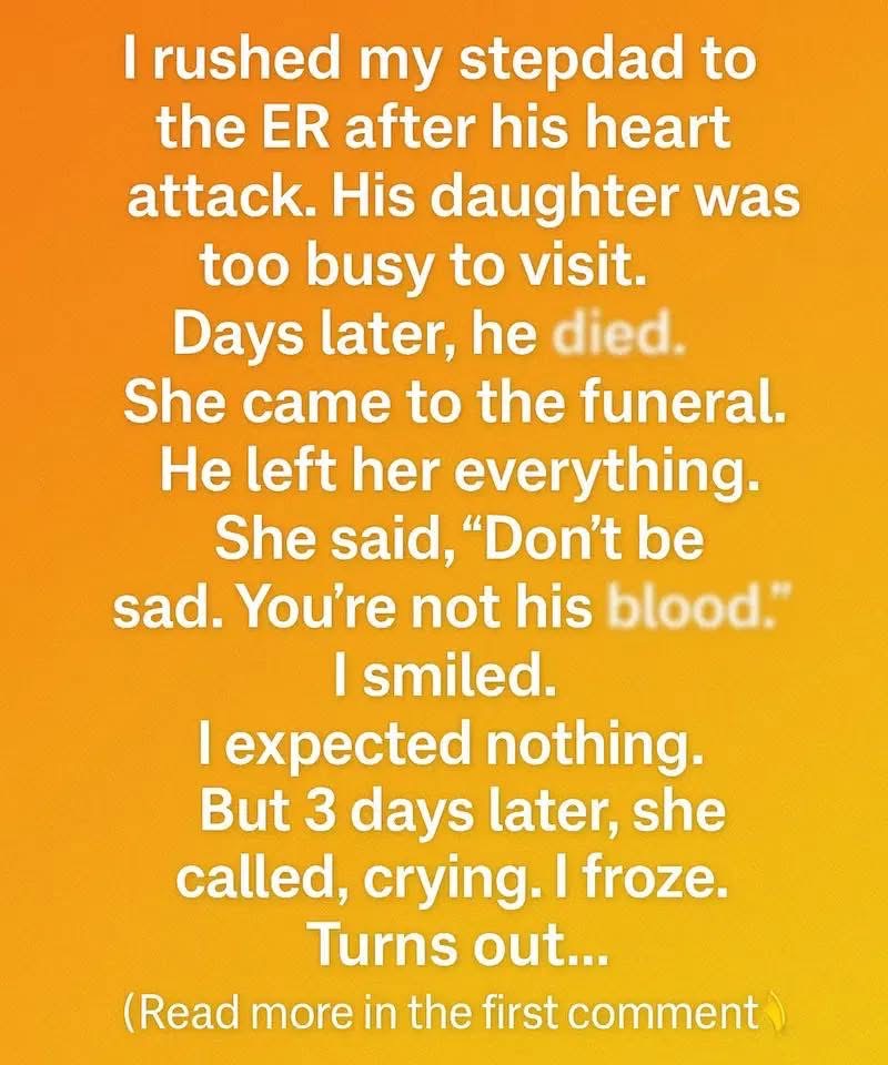 My stepdad’s final words changed everything, turning grief into