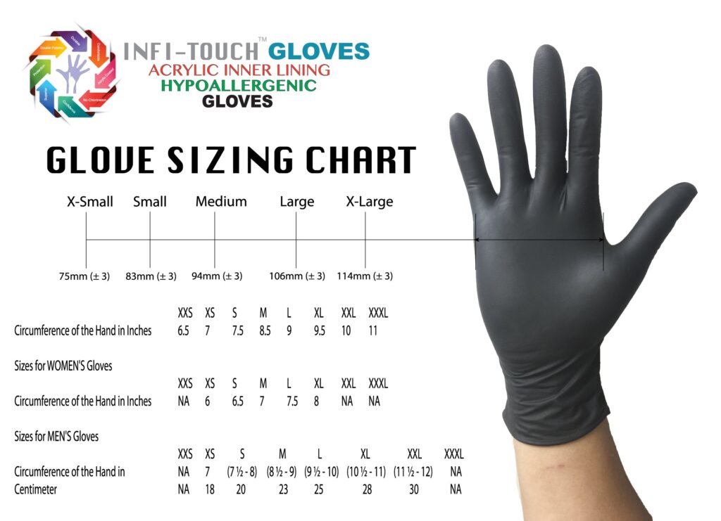 Nitrile Hypoallergenic Gloves Black, Heavy Duty, Powder Free