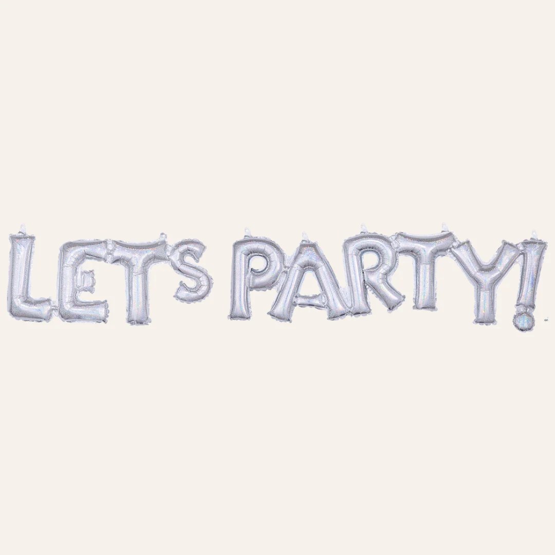 Let's Party! Air Filled Balloon Banner Phrase Inflate Balloons
