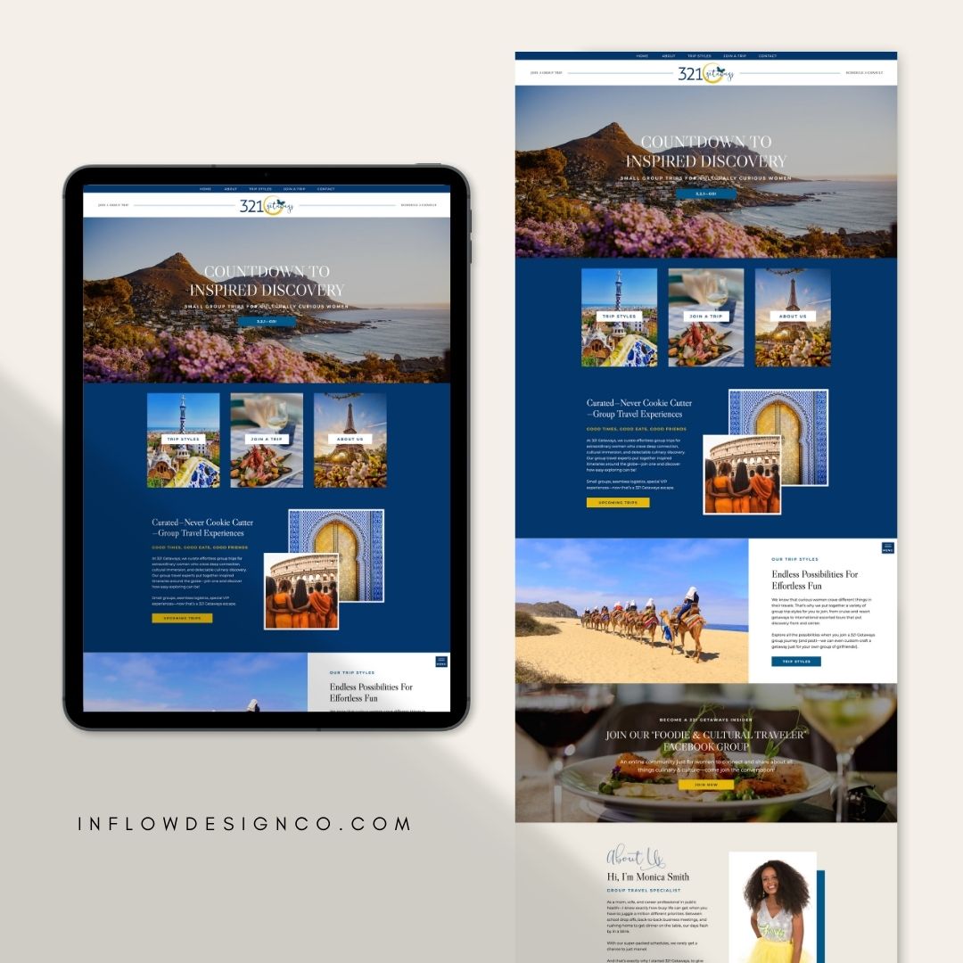 Bold and Modern Showit site Design for Luxury Travel Designer 321