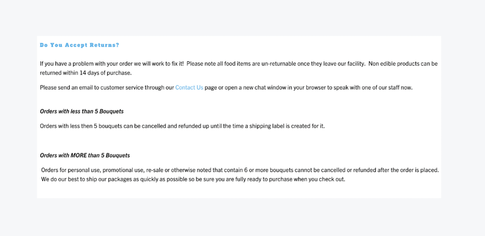 How to write a great return policy (real examples from high