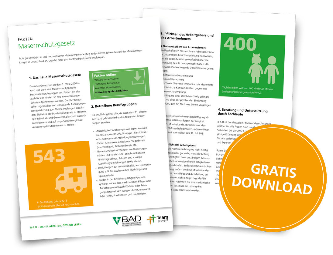 Factsheet Masern & MasernImpfpflicht für bestimmte Berufsgruppen