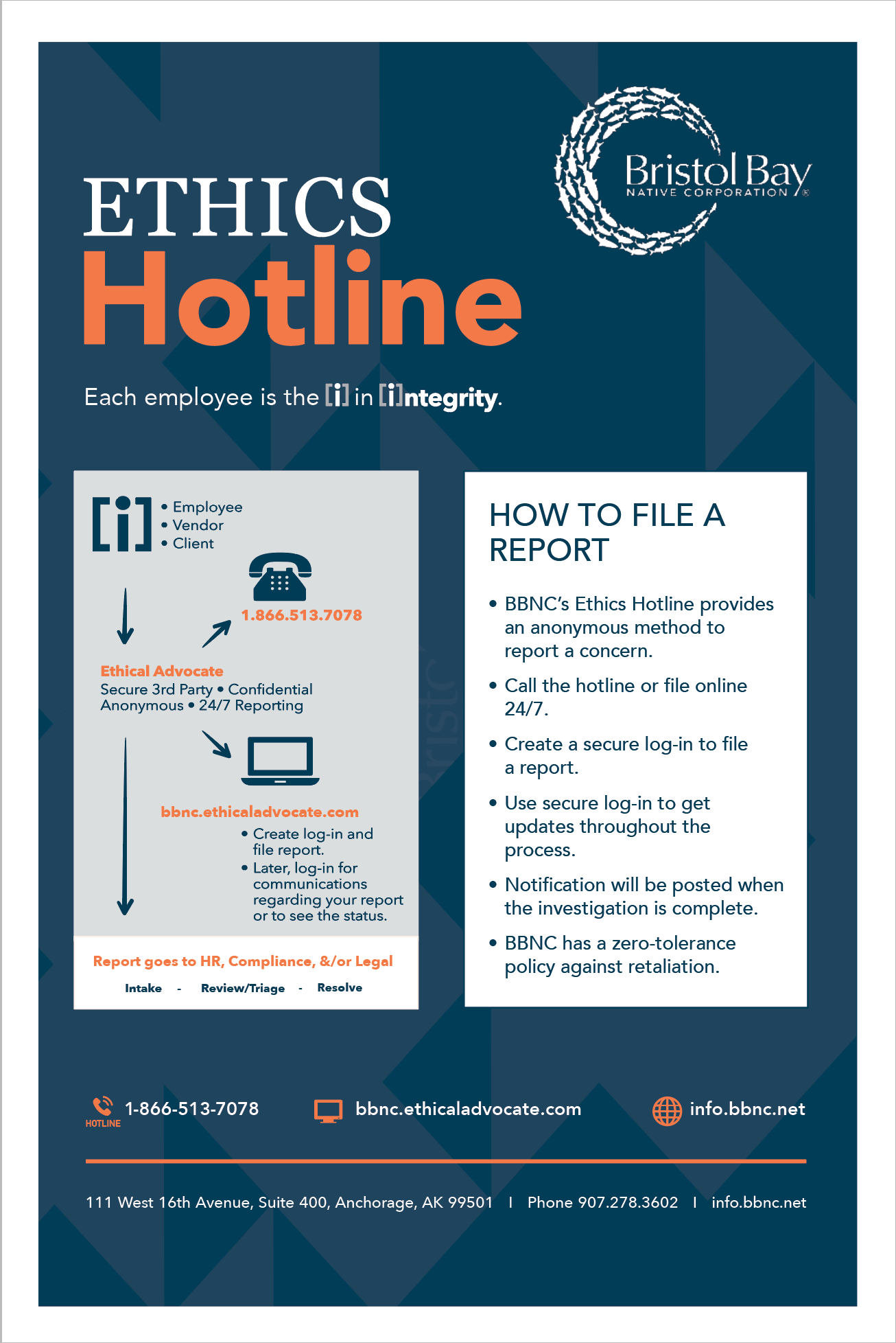 BBNC Ethics Poster Operating with Integrity