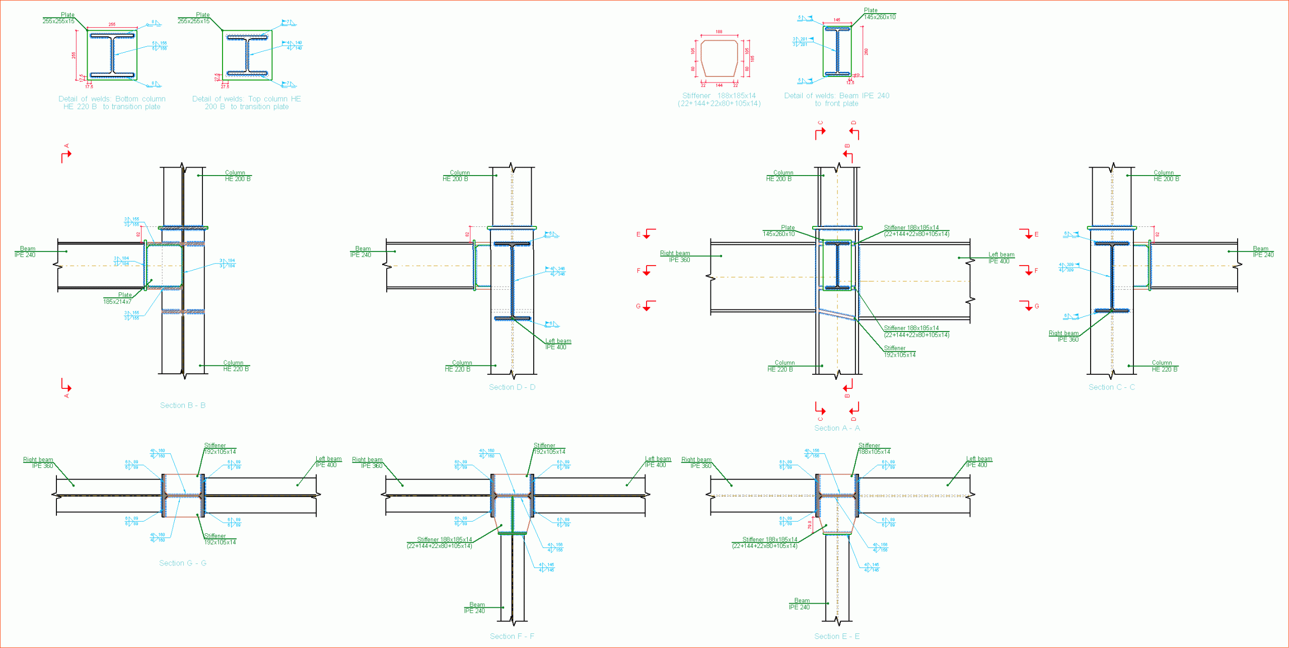 Joints III. Welded. Building frames with rolled and welded steel I