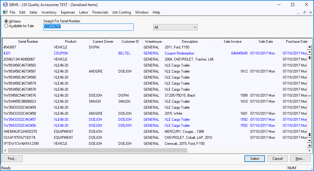 Serialized Item Overview