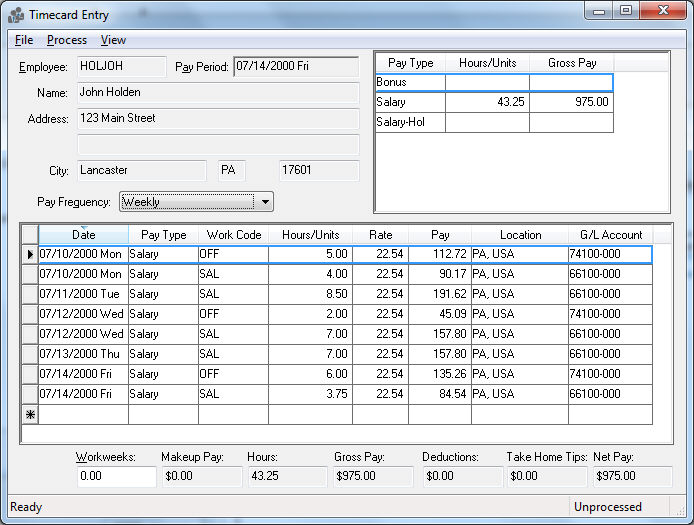Entering Salaried Employee Timecards