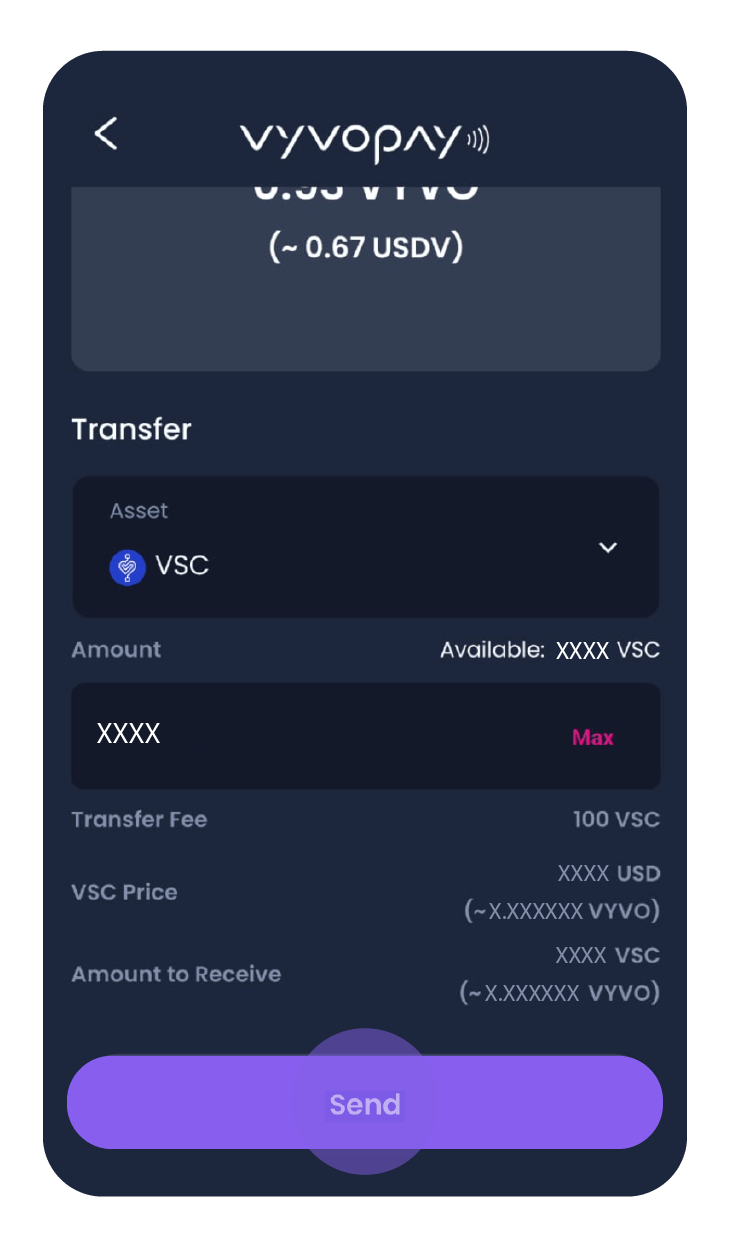 如何將 USDV 和 VSC 轉到 VyvoPay？ inPersona