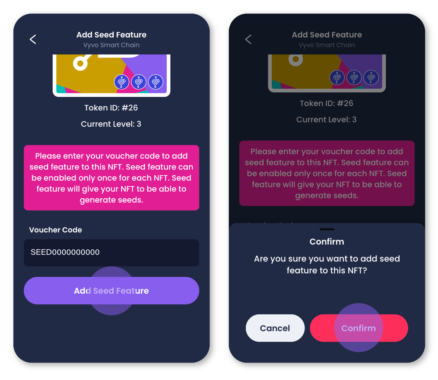 How do I generate vouchers with the DataNFT Seed Feature? InPersona