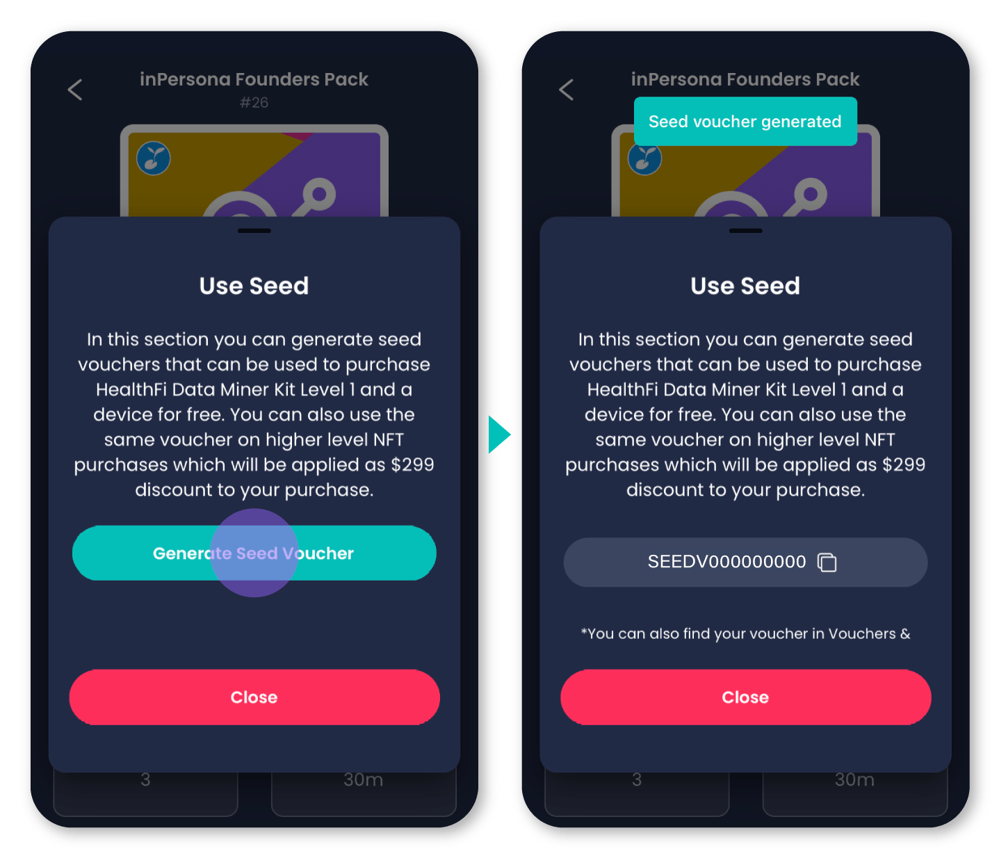How do I generate vouchers with the DataNFT Seed Feature? InPersona