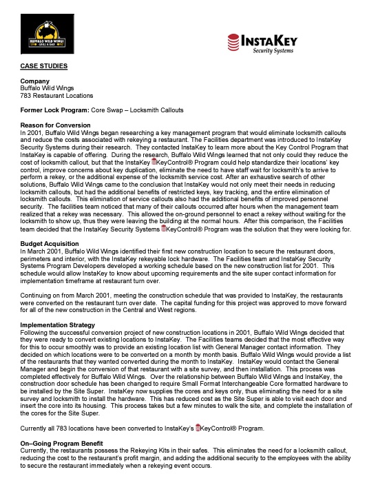 Buffalo Wild Wings A Case Study