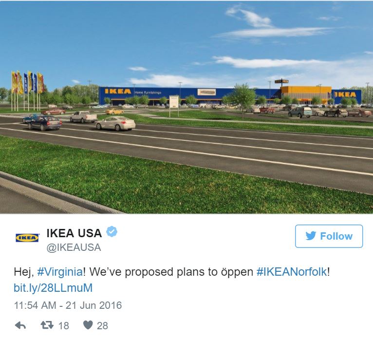 Ikea is coming to Hampton Roads!