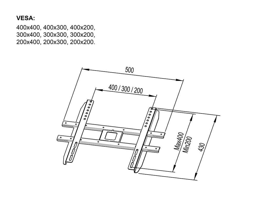 M Pro Series Kiosk VESA adapter 200/300/400 Multibrackets